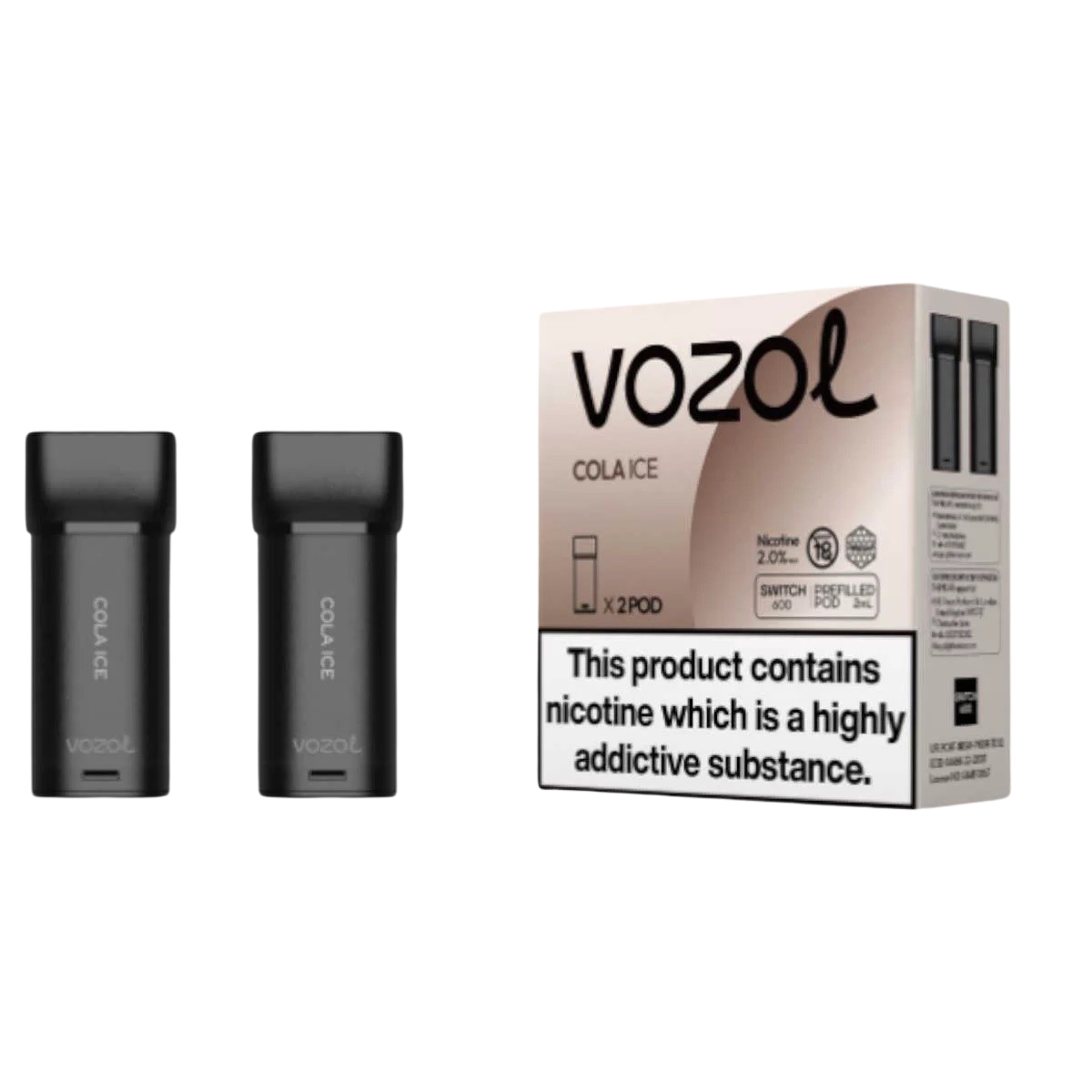 VOZOL SWITCH 600 2er Pod - Cola Ice