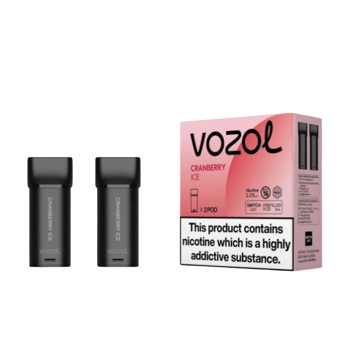 VOZOL SWITCH 600 2er Pod - Glace à la canneberge