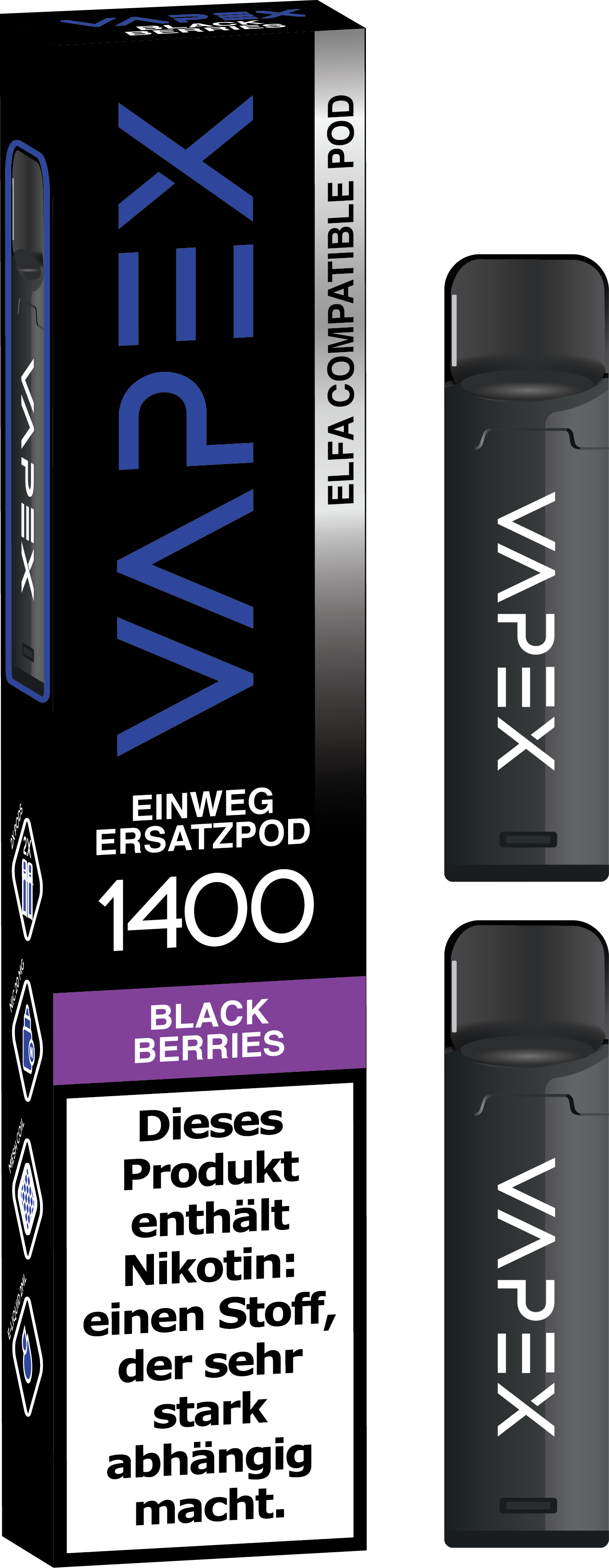 VapeX Black Berries pack de 2