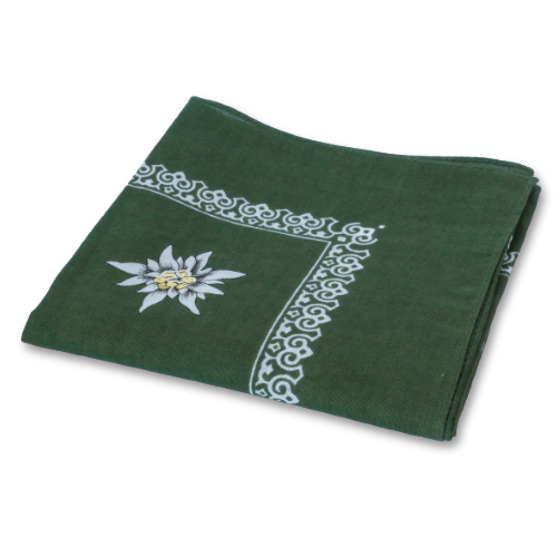 Mouchoir edelweiss, vert foncé