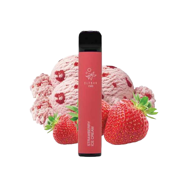 Vape ELF BAR 1500 Strawberry Crème glacée